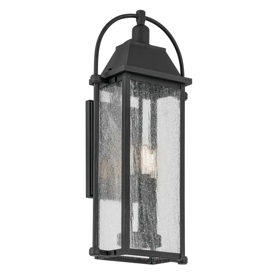 Harbor Row 3-Light Outdoor Wall Lantern in Textured Black