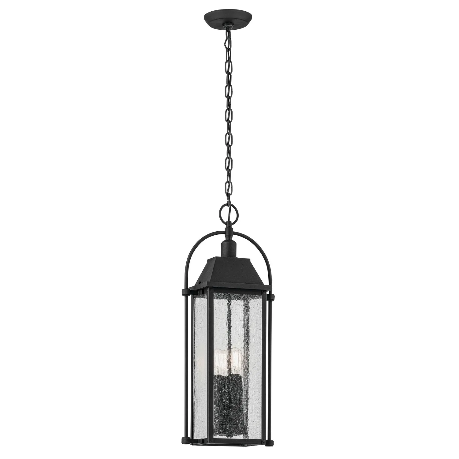 Harbor Row 4-Light Outdoor Pendant in Textured Black