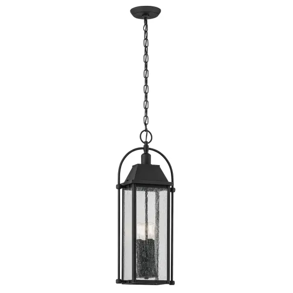 Harbor Row 4-Light Outdoor Pendant in Textured Black