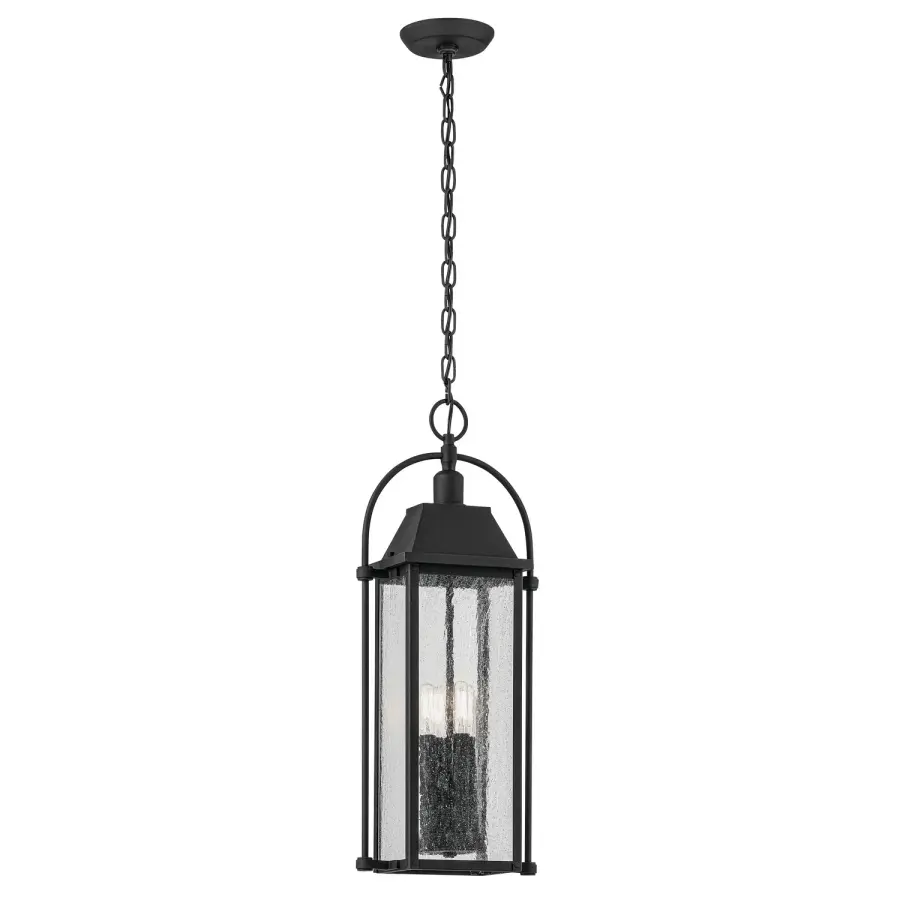 Harbor Row 4-Light Outdoor Pendant in Textured Black