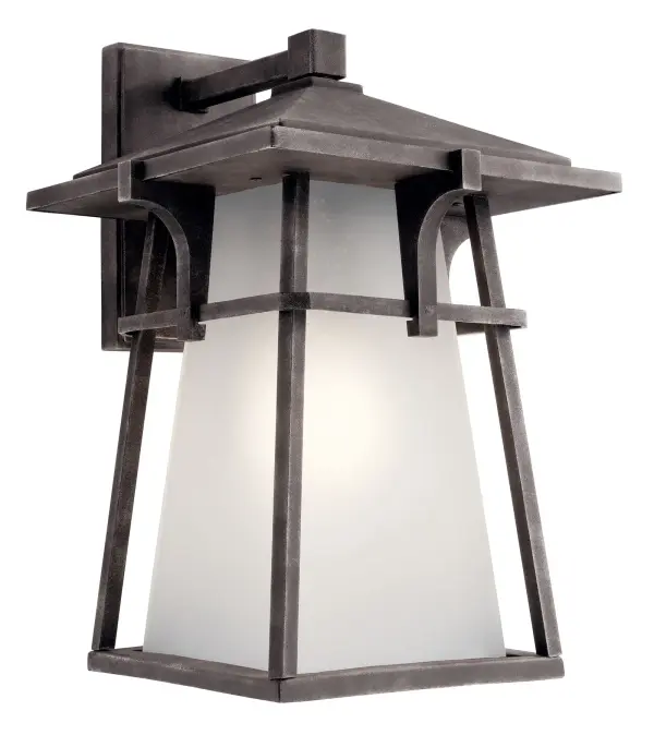 The Beckett combines transitional styling with durable weathered zinc finish and seeded glass for a sophisticated outdoor lighting solution. Its 18-inch height provides substantial presence while the dimmable feature offers lighting flexibility.