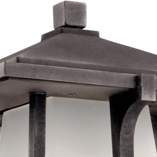 The Beckett Outdoor Post Light combines traditional styling with durable weathered zinc finish and seeded glass for timeless curb appeal. Wet-rated for all weather conditions with dimmable functionality. - alternate view