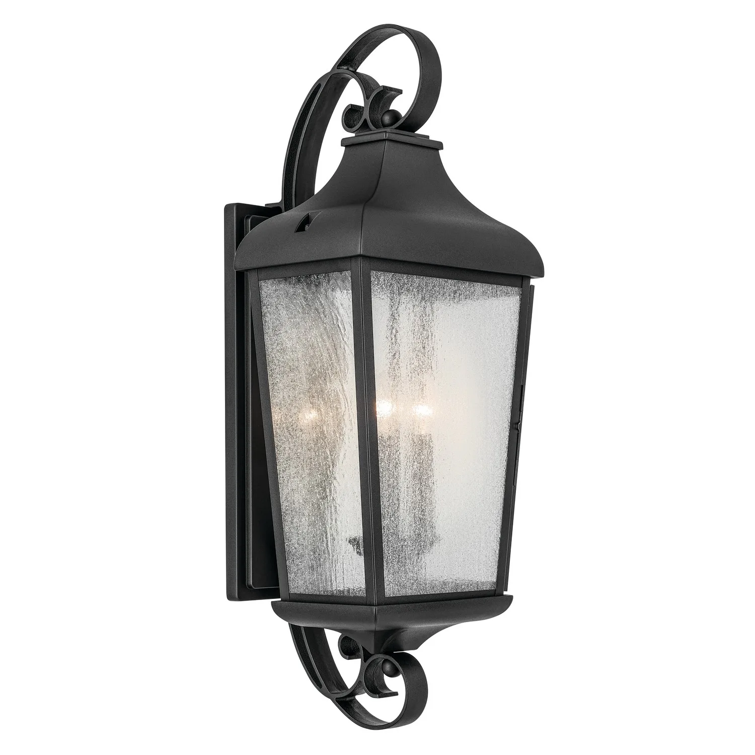 Forestdale 3-Light Outdoor Wall Lantern in Textured Black