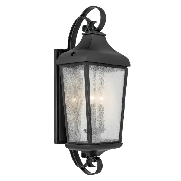 Forestdale 3-Light Outdoor Wall Lantern in Textured Black
