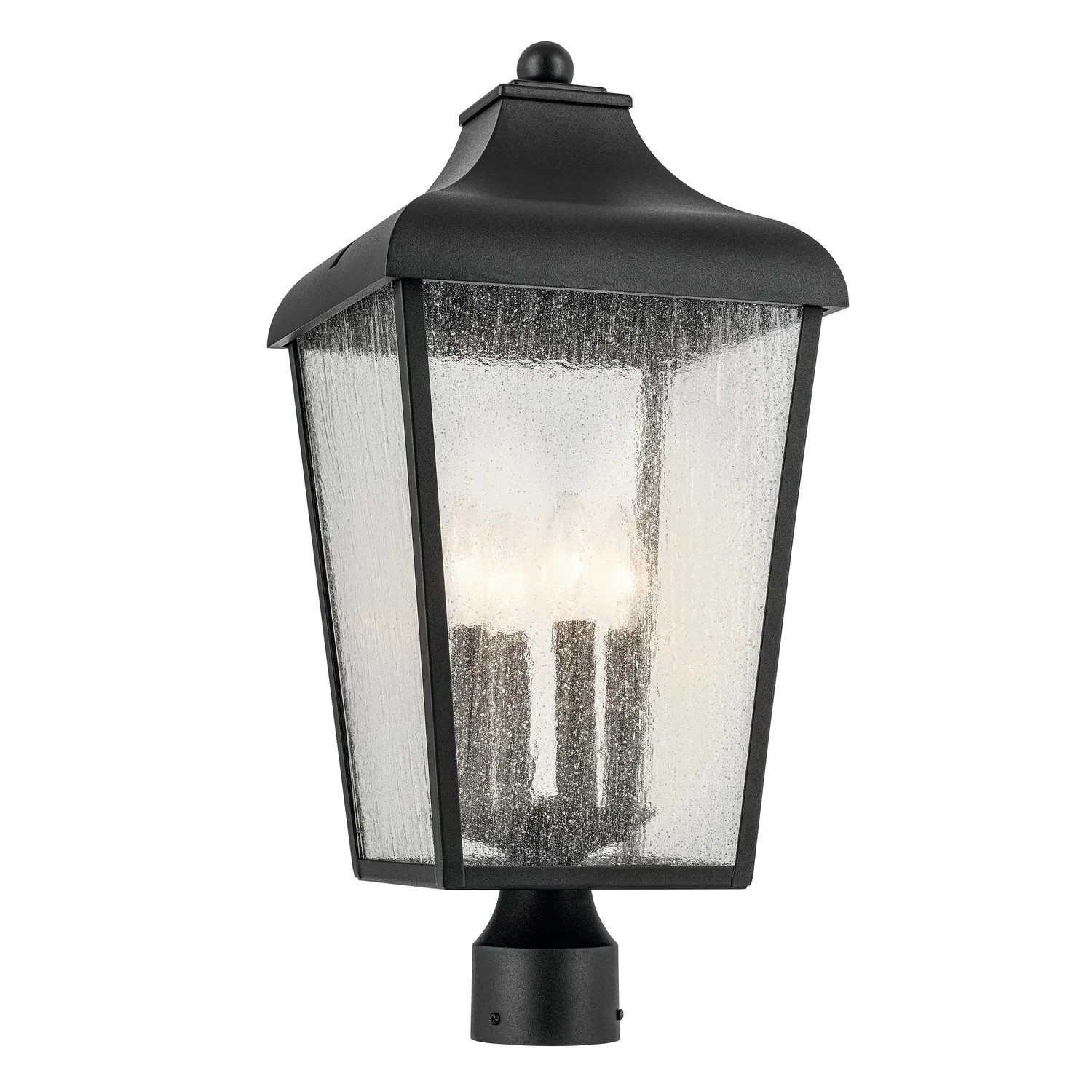 Forestdale Four Light Outdoor Post Mount in Textured Black