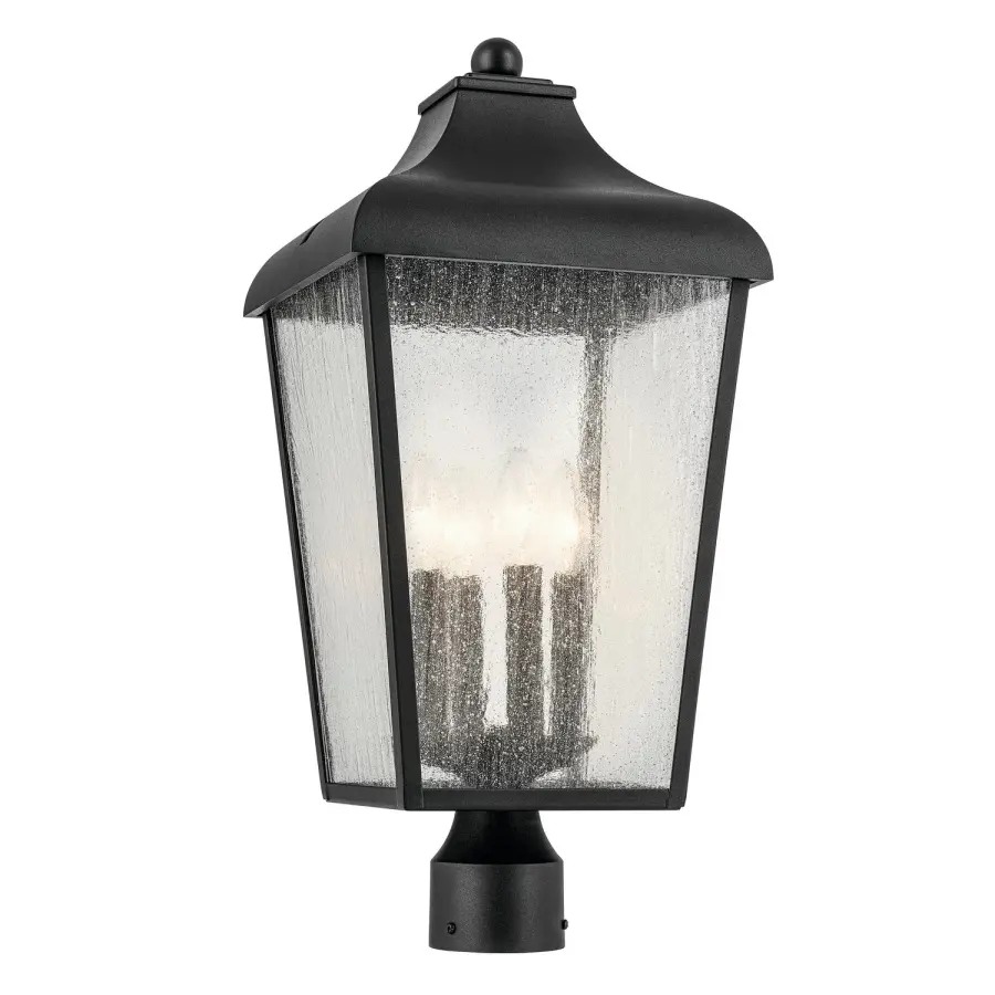 Forestdale Four Light Outdoor Post Mount in Textured Black