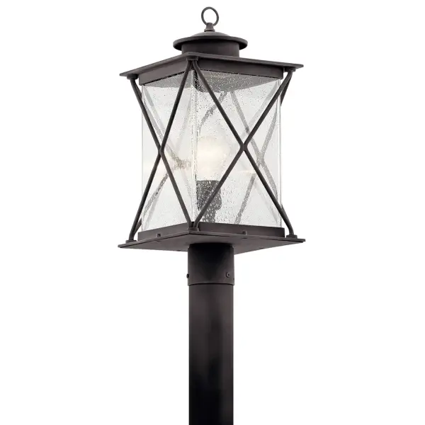 The Argyle Outdoor Post Light combines traditional styling with durable weathered zinc finish and clear seeded glass. Wet-rated for all weather conditions, this compact fixture provides reliable illumination for pathways and entryways.
