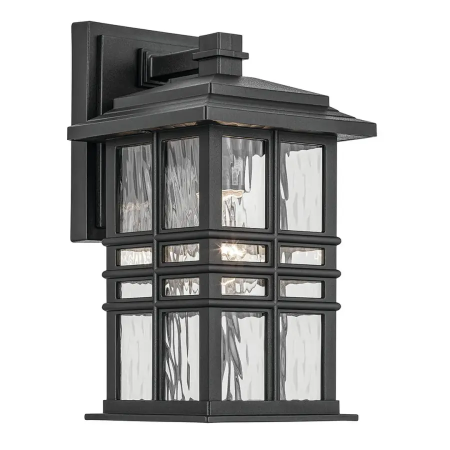 Classic Outdoor Wall Light with Hammered Glass Charm - Image 1