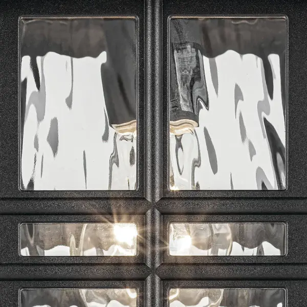 Classic Outdoor Wall Light with Hammered Glass and Weather Protection - Image 5