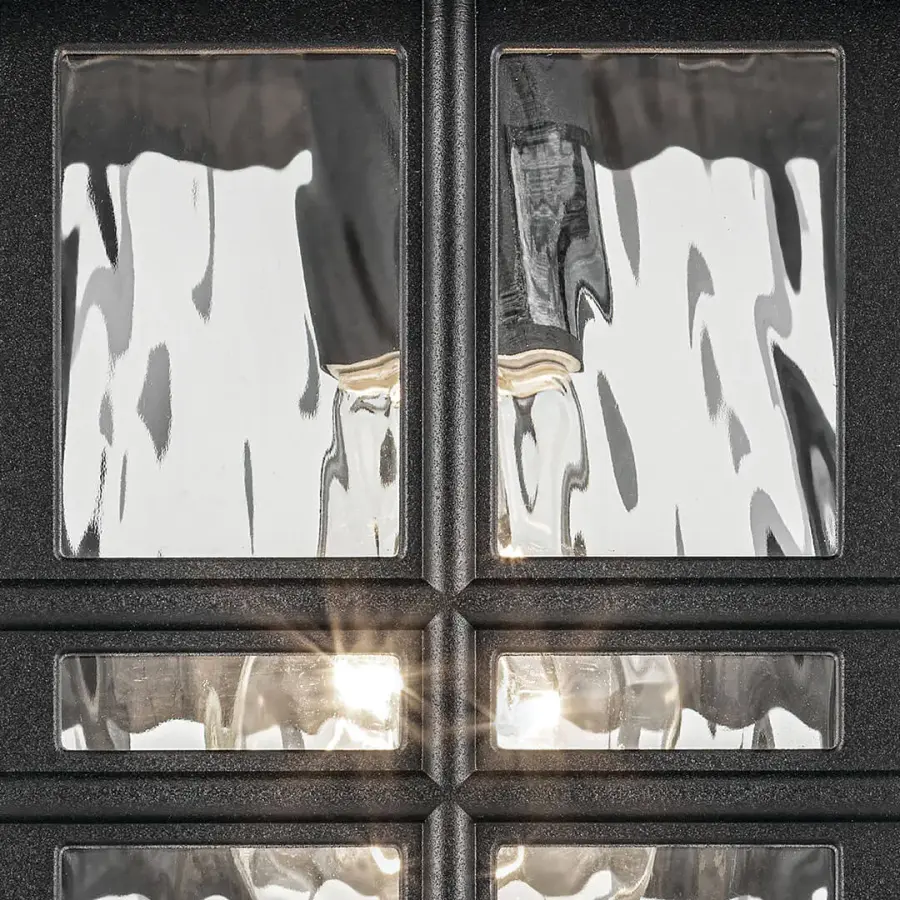 Classic Outdoor Wall Light with Hammered Glass and Weather Protection - Image 5