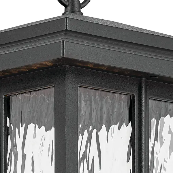 Classic Square Post Light with Hammered Glass and Weather Protection - Image 4