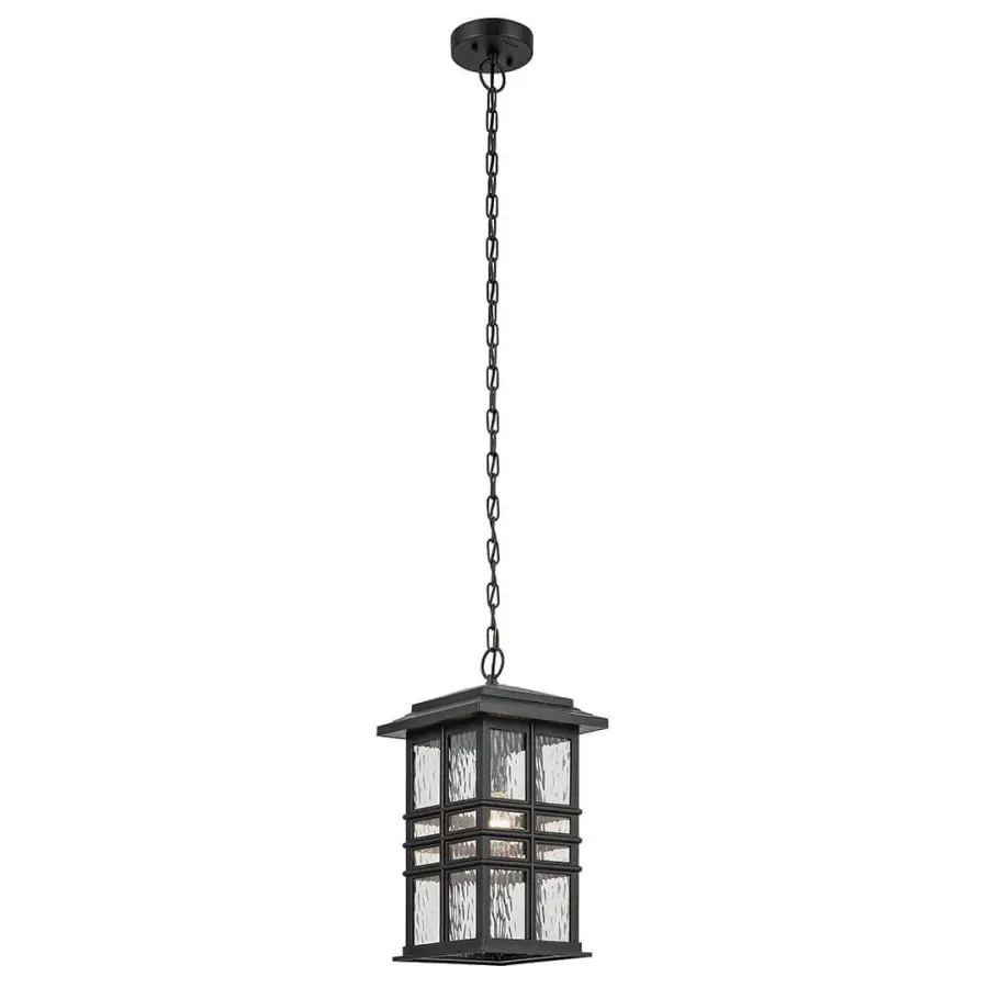 Classic Square Lantern with Hammered Glass Charm - Image 2