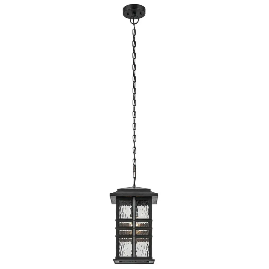 Classic Square Lantern with Hammered Glass Charm - Image 3