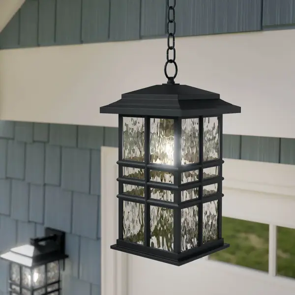Classic Square Lantern with Hammered Glass Charm - Image 5