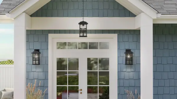 Classic Square Lantern with Hammered Glass Charm - Image 8