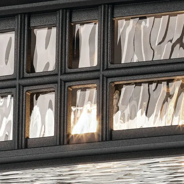 Versatile Outdoor Flush Mount with Textured Glass and Weather Protection - Image 3