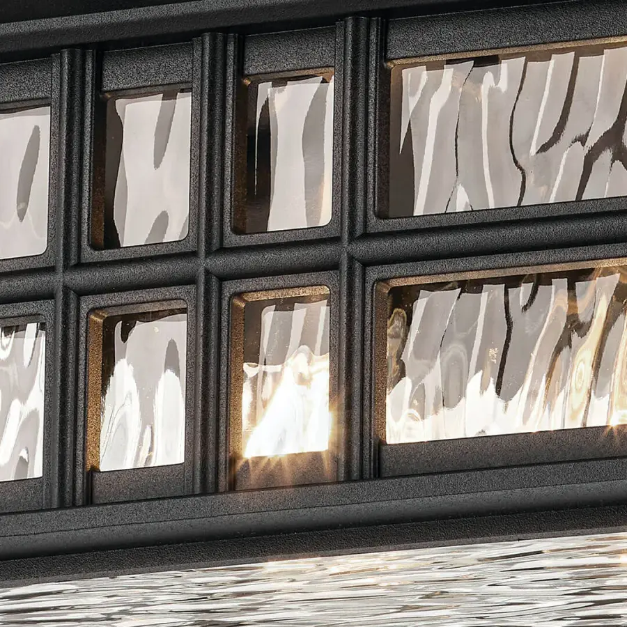 Versatile Outdoor Flush Mount with Textured Glass and Weather Protection - Image 3