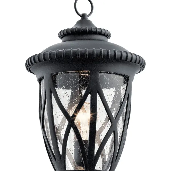 The Admirals Cove brings timeless maritime charm to outdoor spaces with its textured black finish and clear seeded glass. Perfect for coastal homes and traditional exteriors seeking authentic nautical style. - alternate view