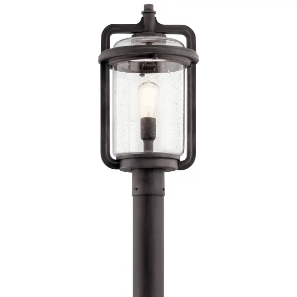 The Andover Outdoor Post Light combines traditional styling with modern durability. Its weathered zinc finish and clear seeded glass create timeless curb appeal while the wet-rated construction ensures reliable performance.