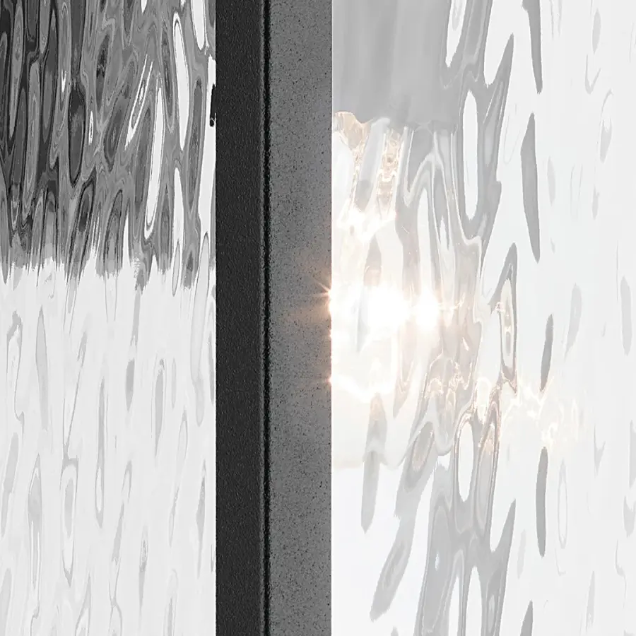 Elegant Outdoor Wall Light with Textured Black Finish and Water Glass - Image 5