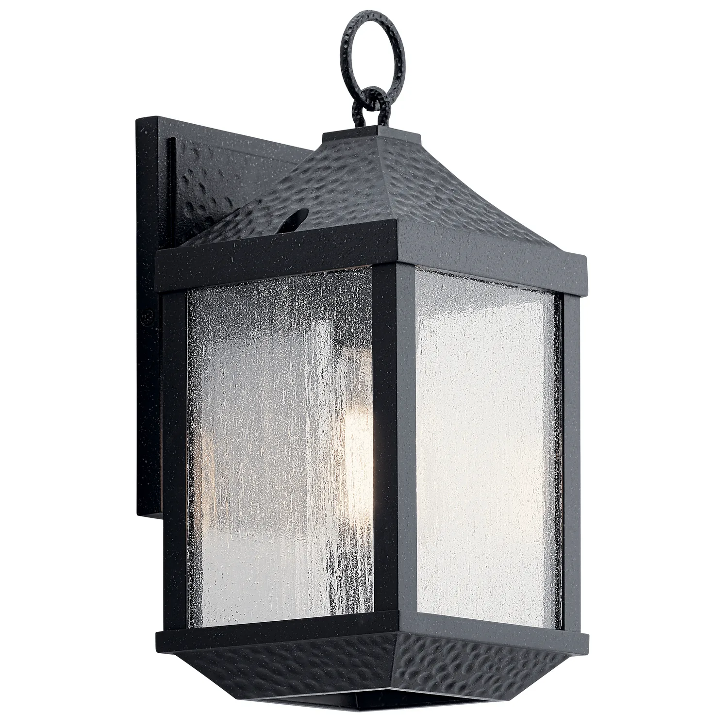 Springfield One Light Outdoor Wall Sconce in Distressed Black