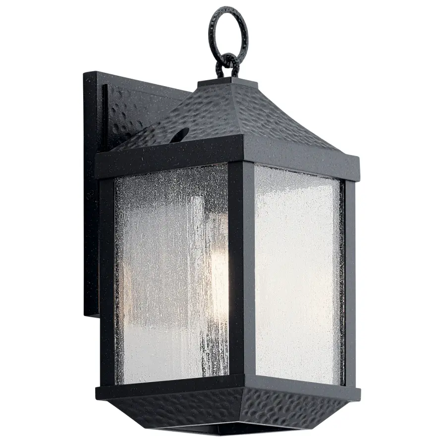 Springfield One Light Outdoor Wall Sconce in Distressed Black