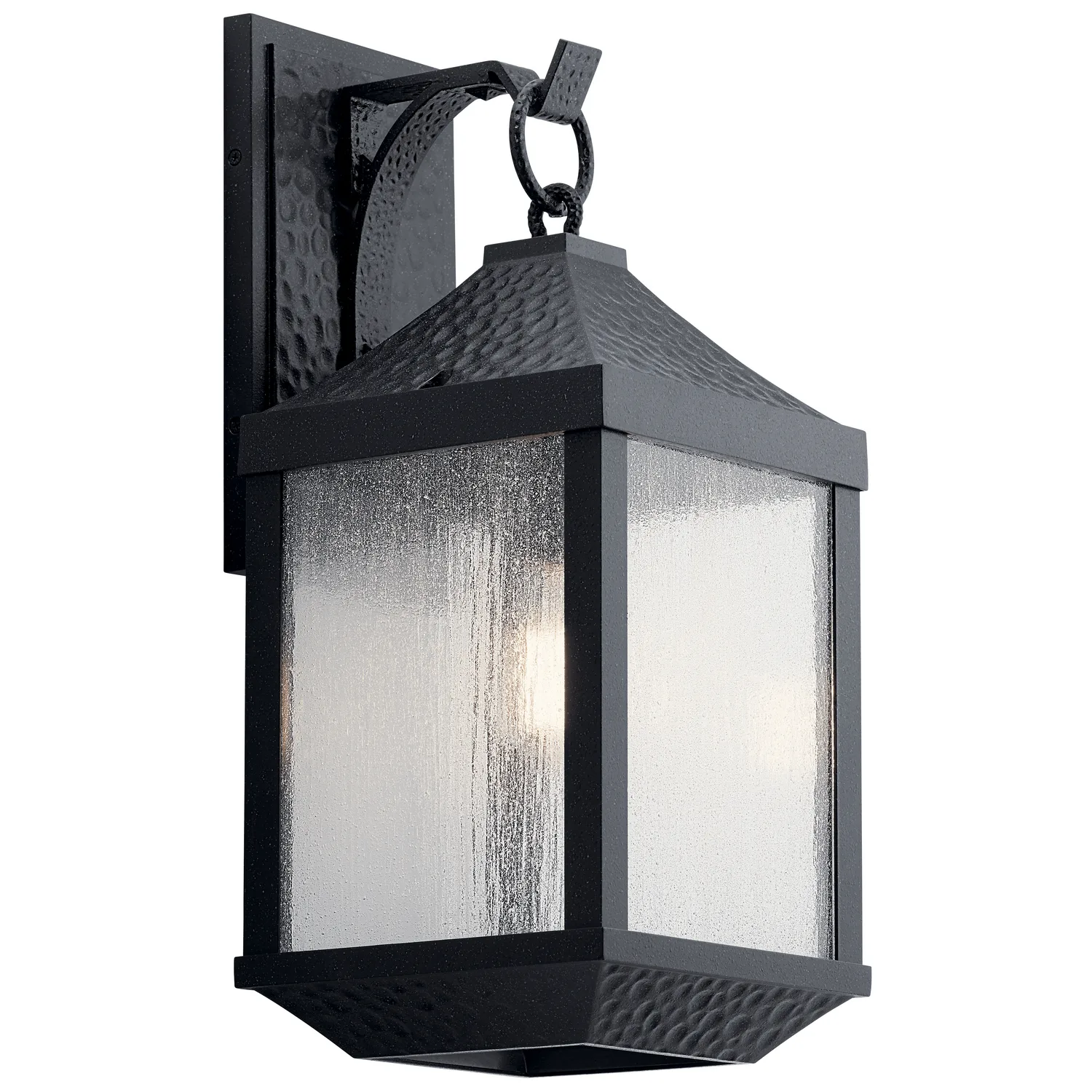 Springfield One Light Outdoor Wall Mount in Distressed Black