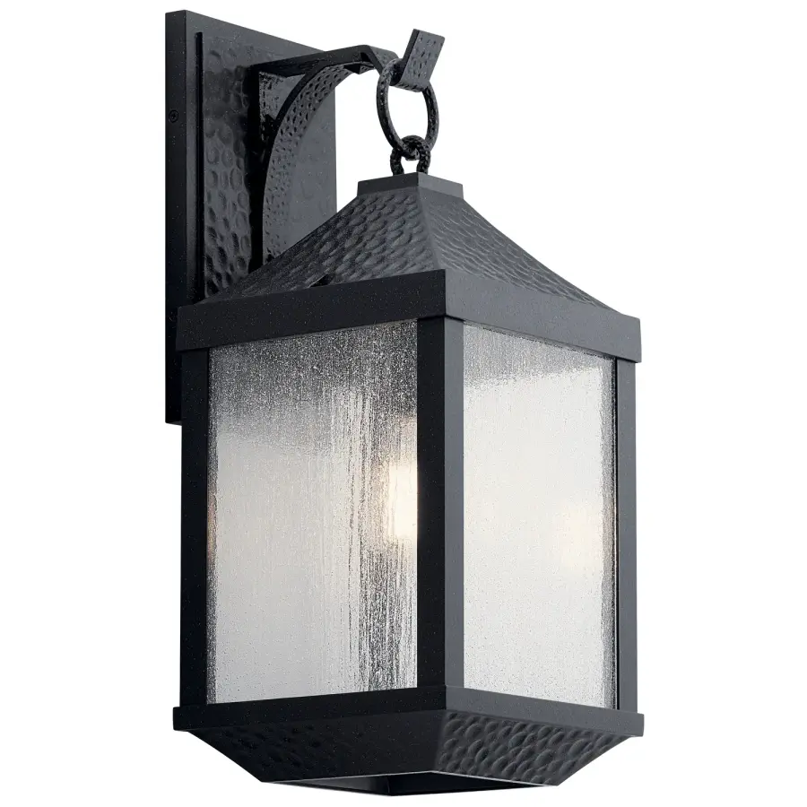 Springfield One Light Outdoor Wall Mount in Distressed Black