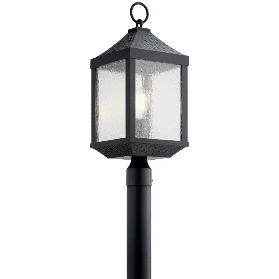 Springfield One Light Outdoor Post Mount in Distressed Black
