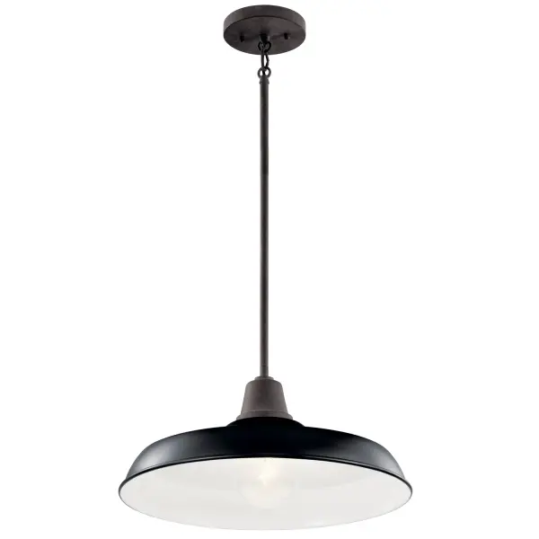 The Pier outdoor pendant combines vintage caged design with practical functionality. Its convertible mounting system adapts to various ceiling heights, while the bright white interior maximizes light output for outdoor spaces.