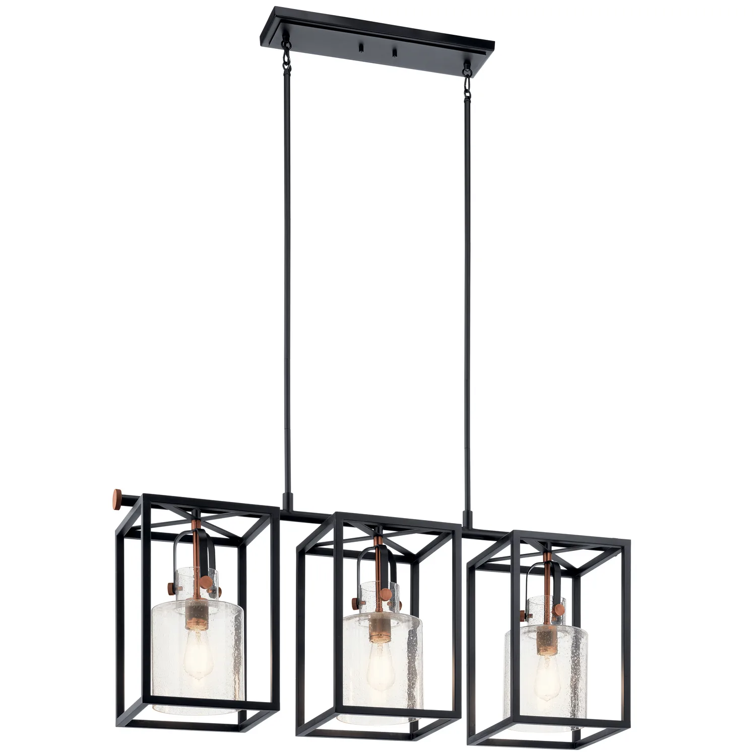 Kitner 3-Light Linear Chandelier in Black