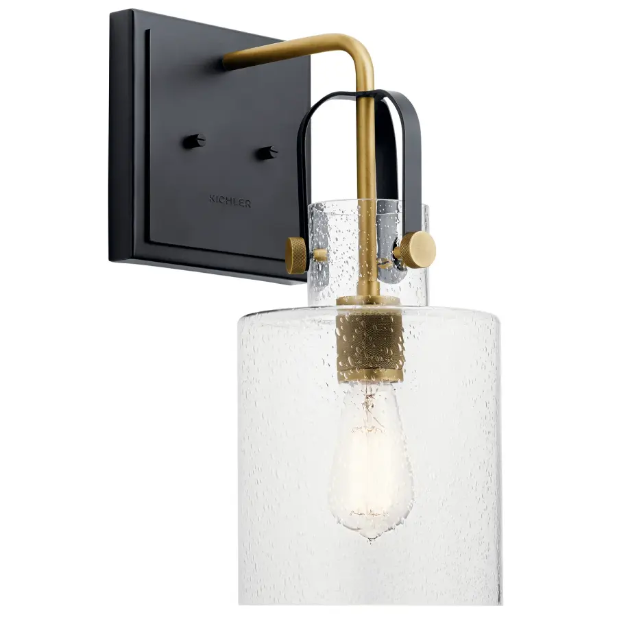 Kitner One Light Wall Sconce in Natural Brass