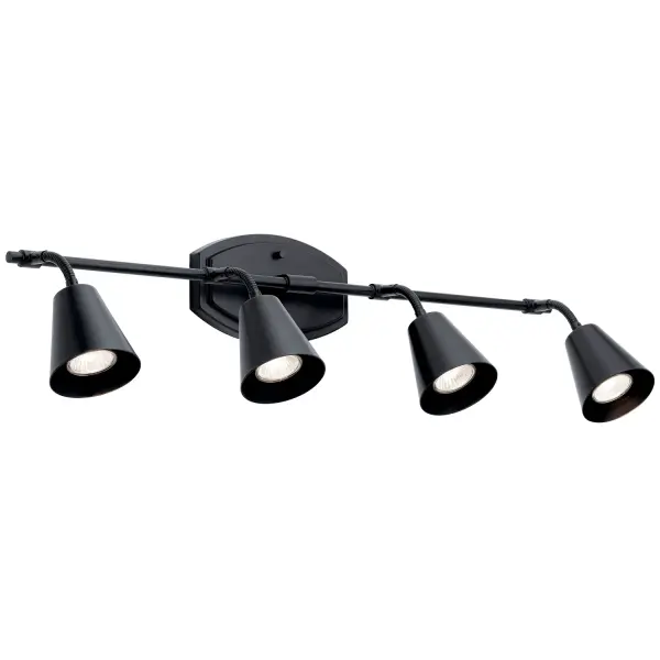Sylvia Four Light Rail Light in Black