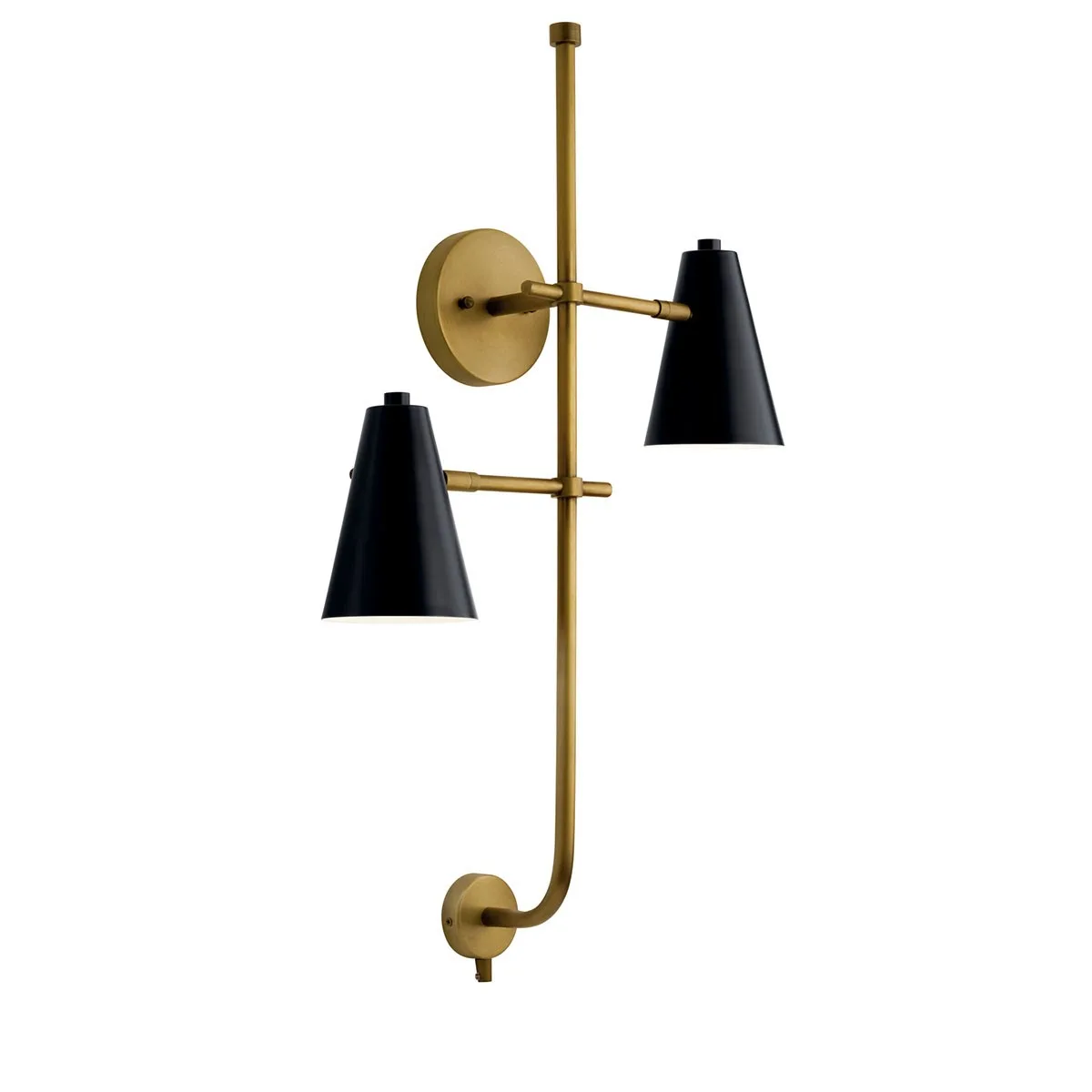 Sylvia Two Light Wall Sconce in Black