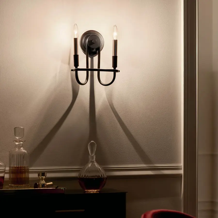 Capitol Hill 2-Light Wall Sconce in Black - Image 8