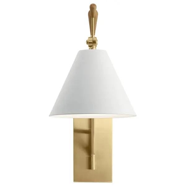 Elegant Champagne Gold Sconce with Timeless Cone Shade Design - Image 2