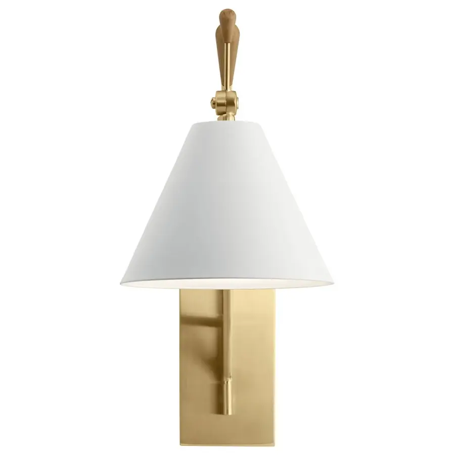 Elegant Champagne Gold Sconce with Timeless Cone Shade Design - Image 2