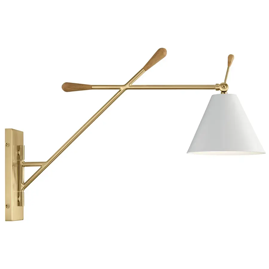 Elegant Champagne Gold Sconce with Timeless Cone Shade Design - Image 3