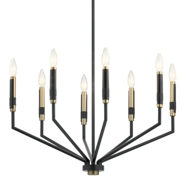 Modern 8-Light Chandelier with Bold Black Finish - Image 1