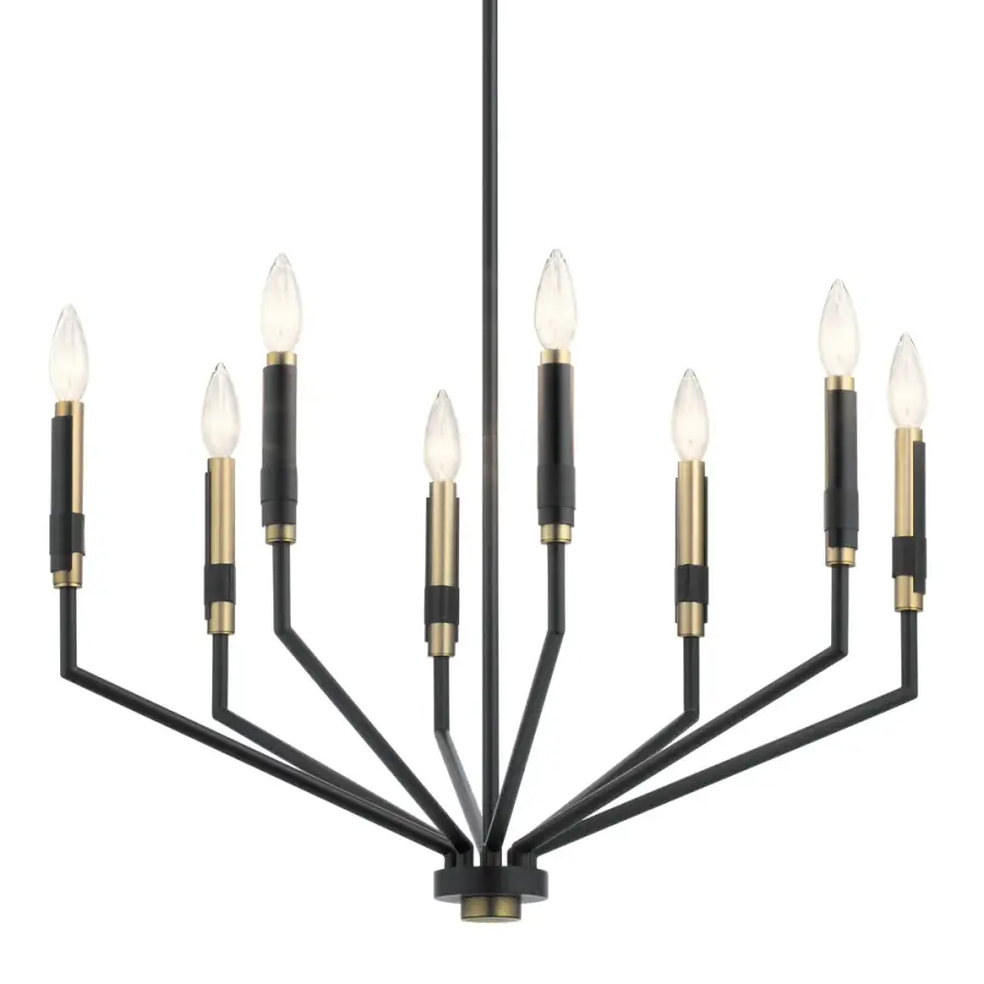 Modern 8-Light Chandelier with Bold Black Finish - Image 1