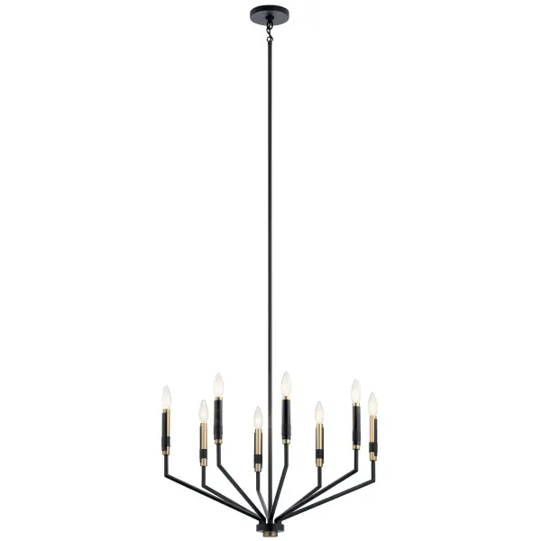 Modern 8-Light Chandelier with Bold Black Finish - Image 2