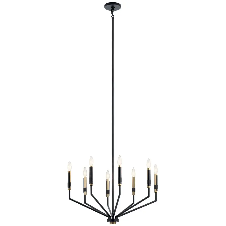 Modern 8-Light Chandelier with Bold Black Finish - Image 2