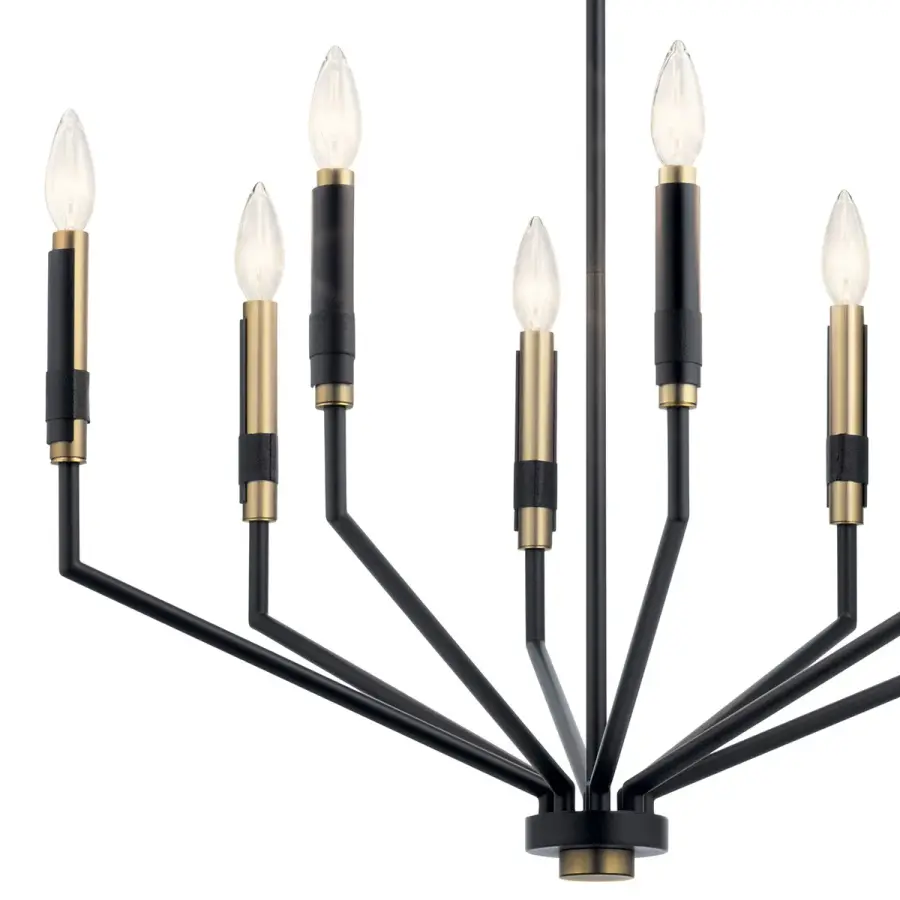 Modern 8-Light Chandelier with Bold Black Finish - Image 3