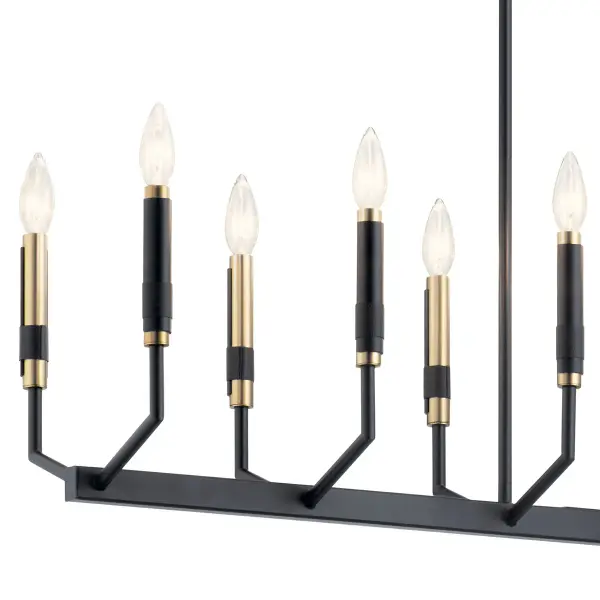 Sleek 12-Light Linear Chandelier Perfect for Modern Dining Spaces - Image 2