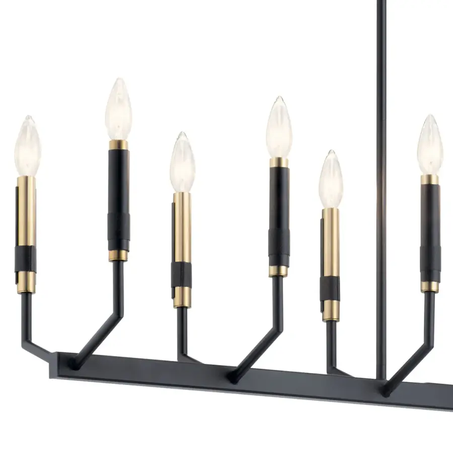 Sleek 12-Light Linear Chandelier Perfect for Modern Dining Spaces - Image 2