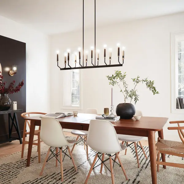Sleek 12-Light Linear Chandelier Perfect for Modern Dining Spaces - Image 5