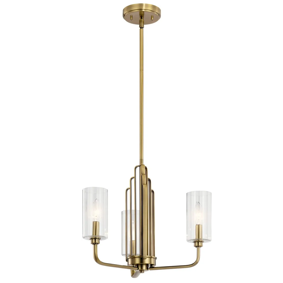 Kimrose 3-Light Chandelier in Brushed Natural Brass