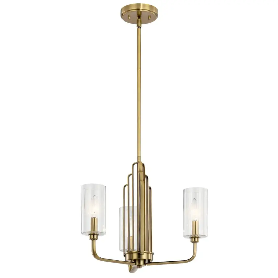 Kimrose 3-Light Chandelier in Brushed Natural Brass