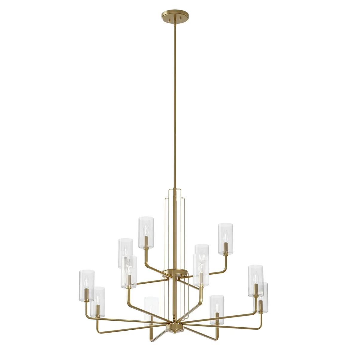 Kimrose 12-Light Chandelier in Brushed Natural Brass