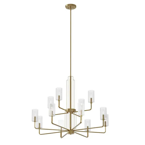 Kimrose 12-Light Chandelier in Brushed Natural Brass